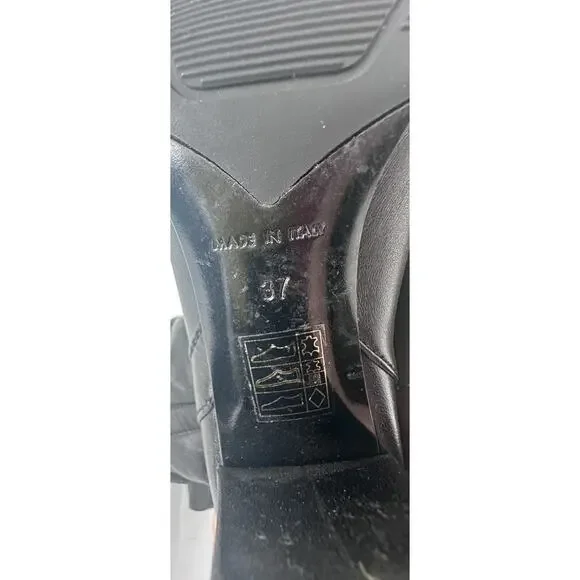 ⭐️ Chanel Black Leather Cap Toe Over The Knee Boots Sz 37 / 7 - Picture 8 of 16